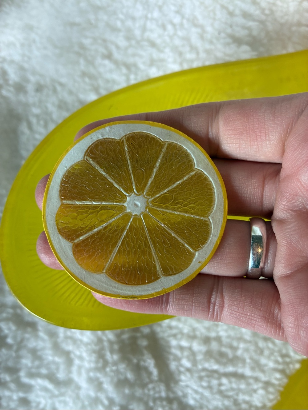 Katy Perry Collections Yellow Jelly Sandals with Lemon Slice Accent - Picture 2 of 5